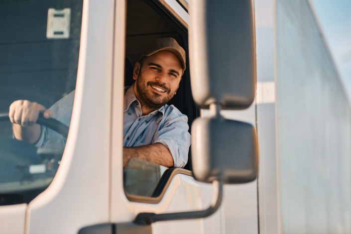 Happy-LKW-Fahrer